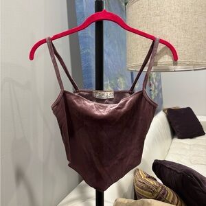 Stella Laguna Beach Crop Top Purple Velour Velvety Look